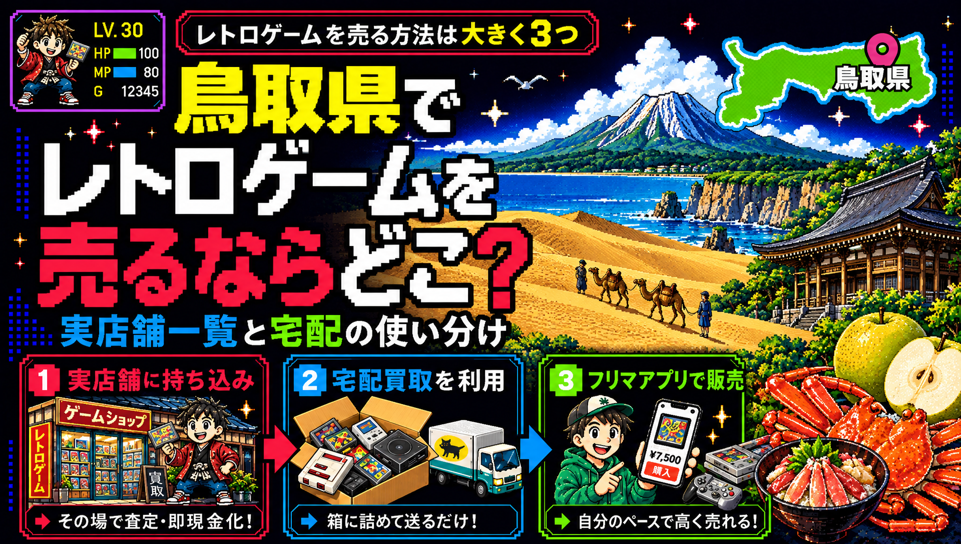 鳥取県でレトロゲームを売るならどこ？実店舗一覧と宅配の使い分け