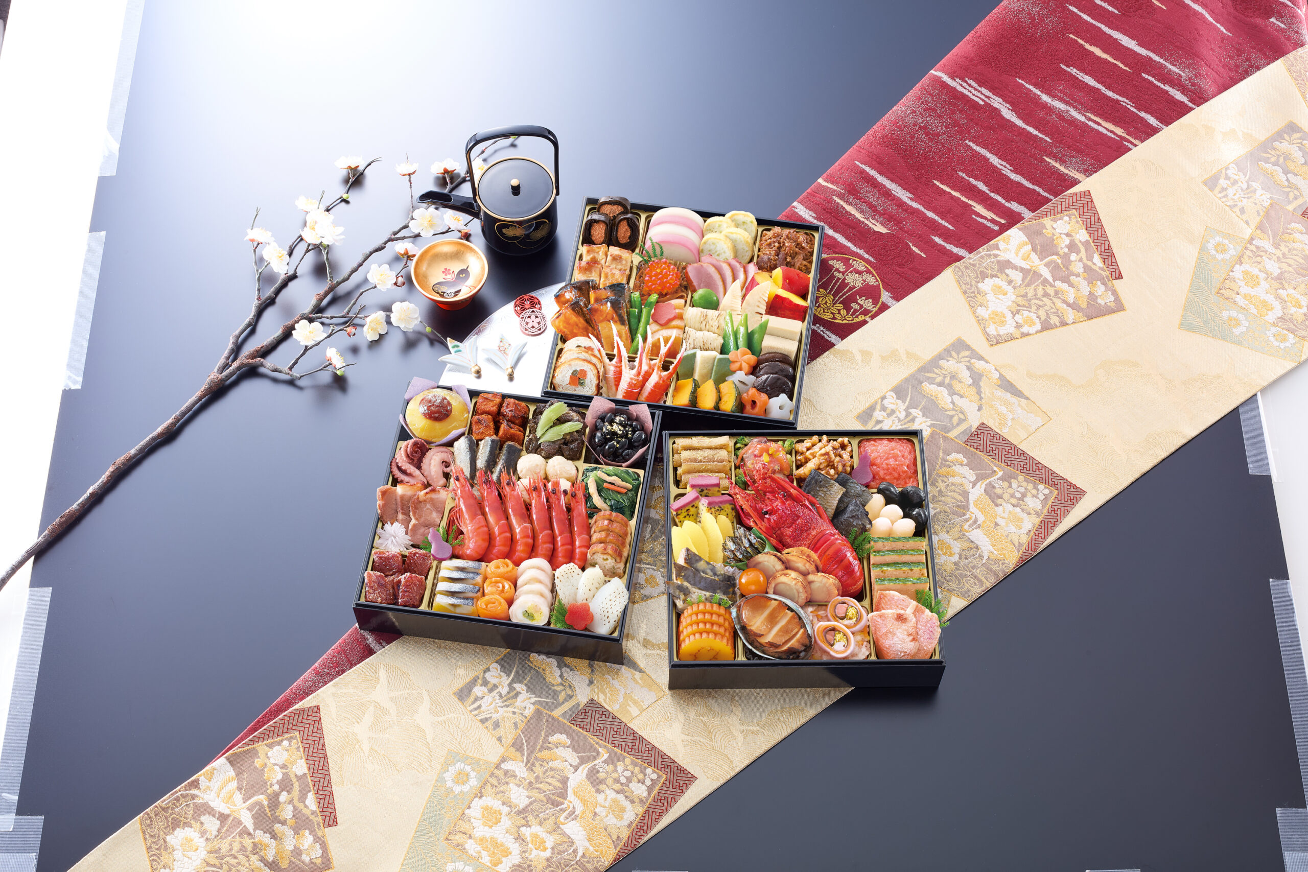 京都東山 料亭「道楽」監修特大重 新玉の息吹（3段・66品・約5〜6人前）