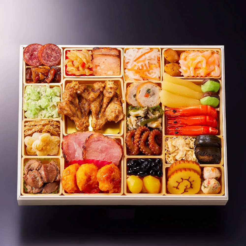 板前魂「おつまみおせち」超特大九.八寸 和洋中華風一段重 26品目 2〜3人前