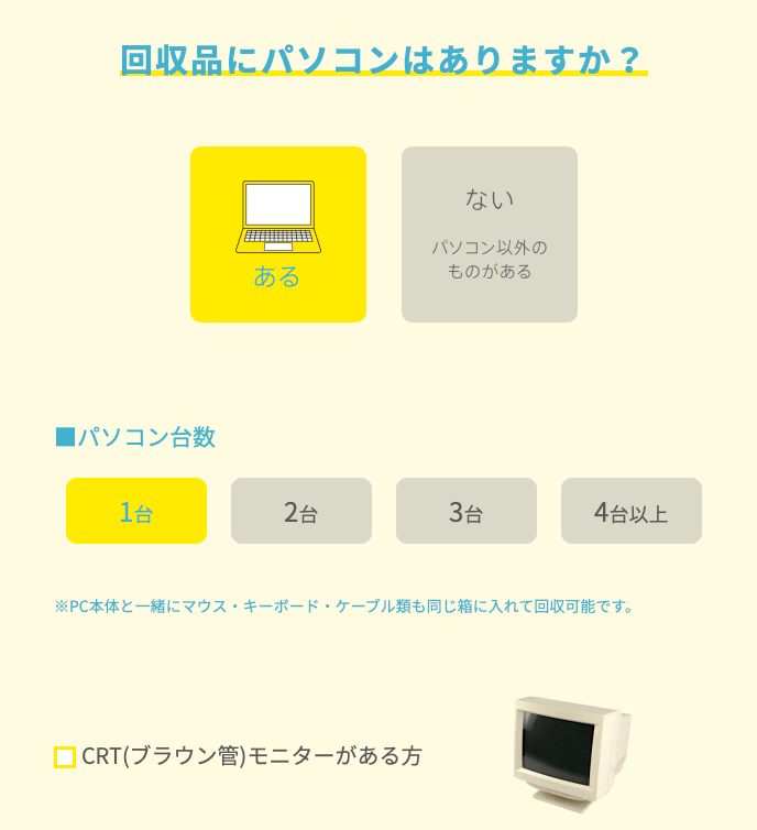 回収品にパソコンはありますか?