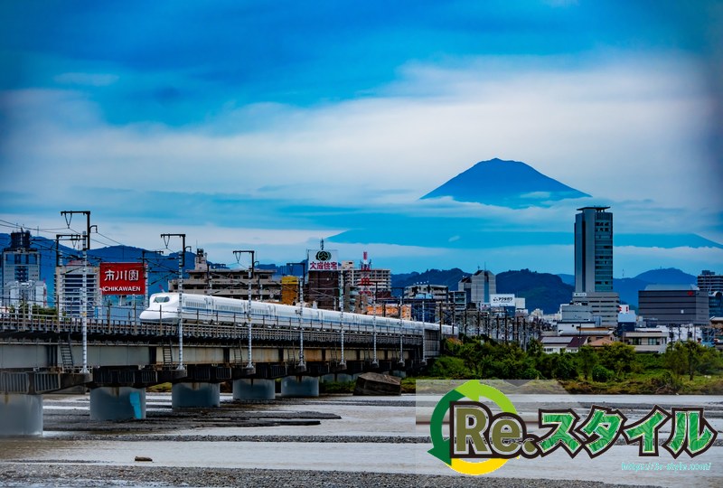 静岡市の街並みと富士山