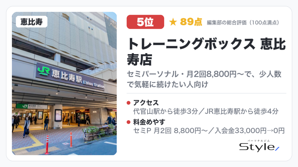 トレーニングボックス 恵比寿店