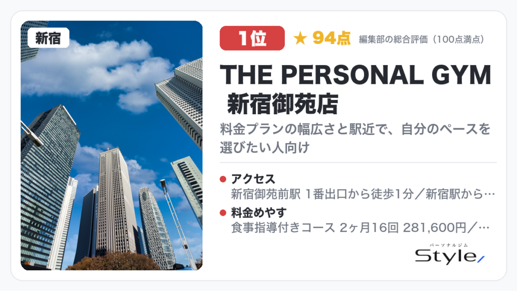 THE PERSONAL GYM 新宿御苑店