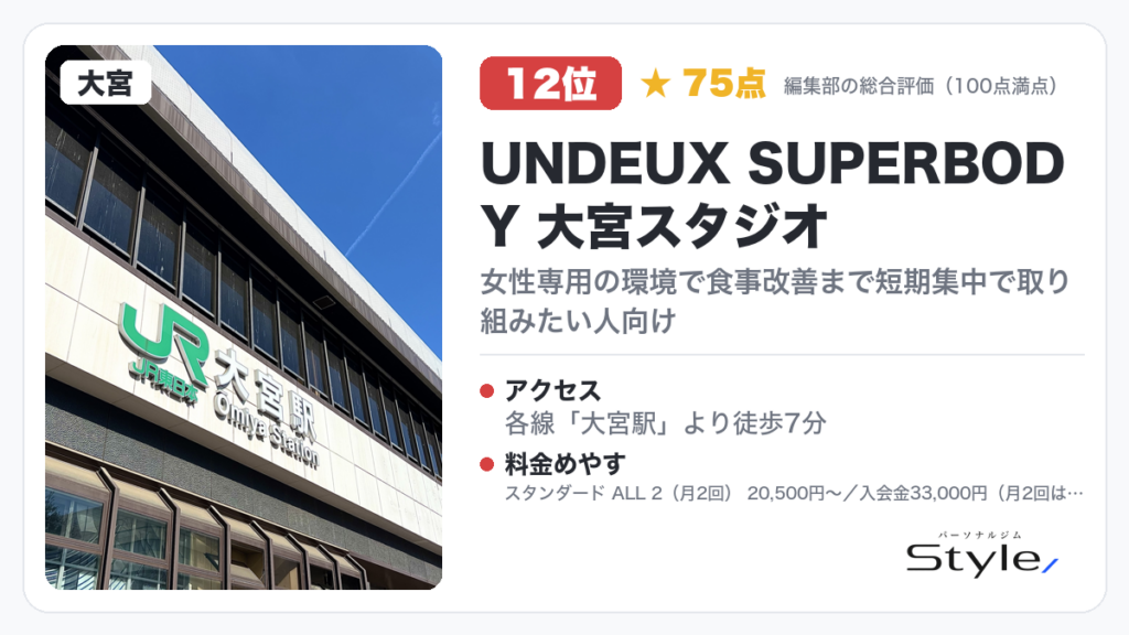 UNDEUX SUPERBODY 大宮スタジオ
