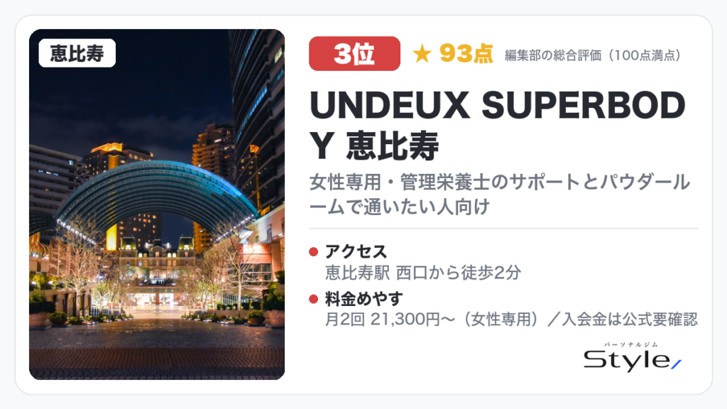 UNDEUX SUPERBODY 恵比寿