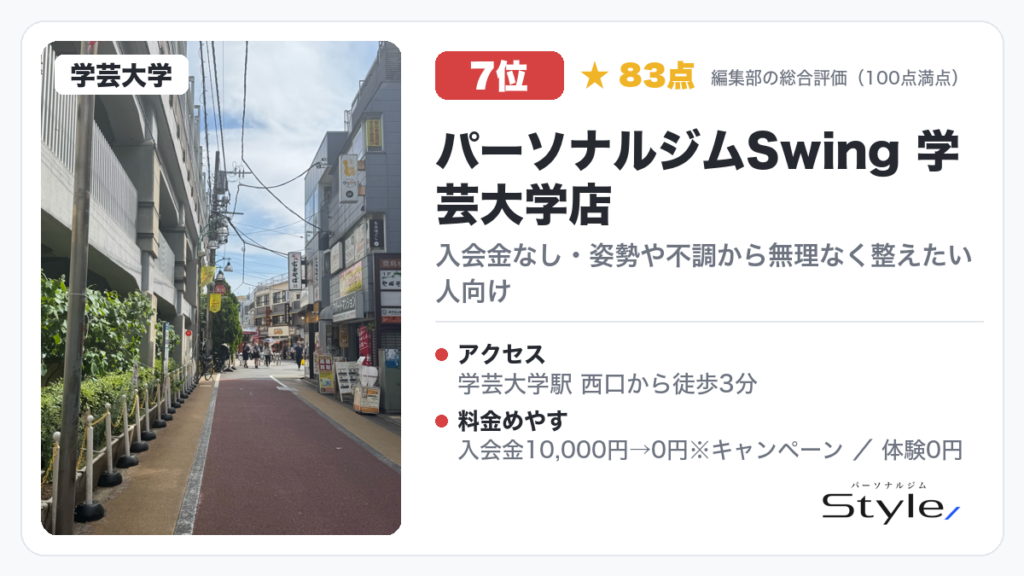 パーソナルジムSwing 学芸大学店