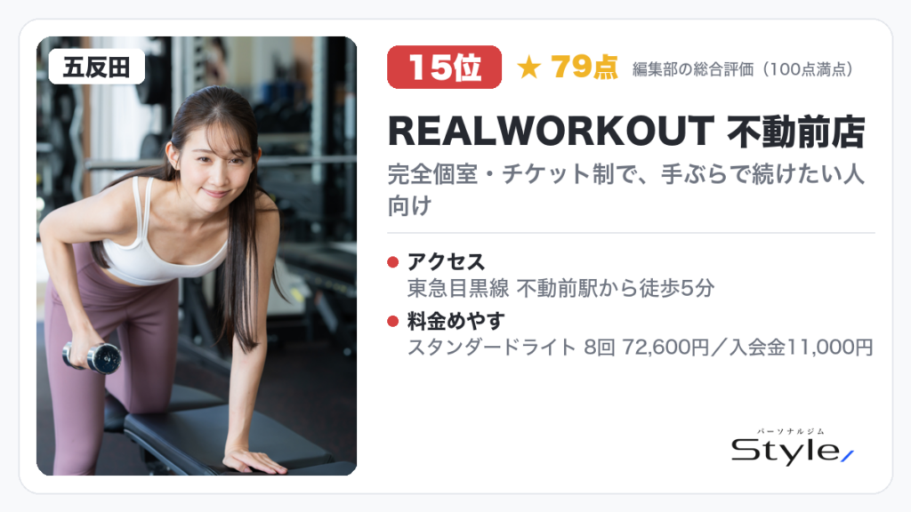 REALWORKOUT 不動前店