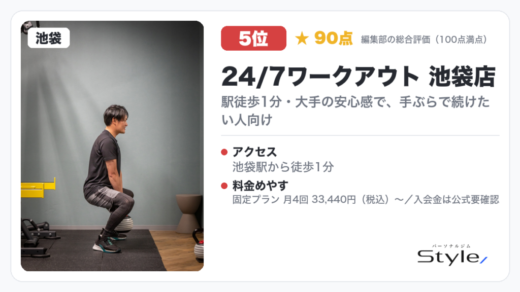 24/7ワークアウト 池袋店