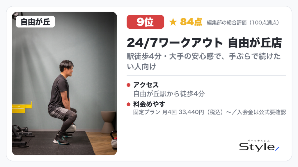24/7ワークアウト 自由が丘店