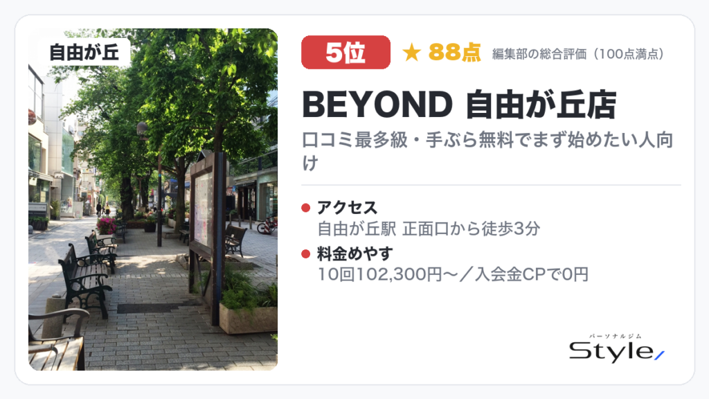 BEYOND 自由が丘店のイメージ画像