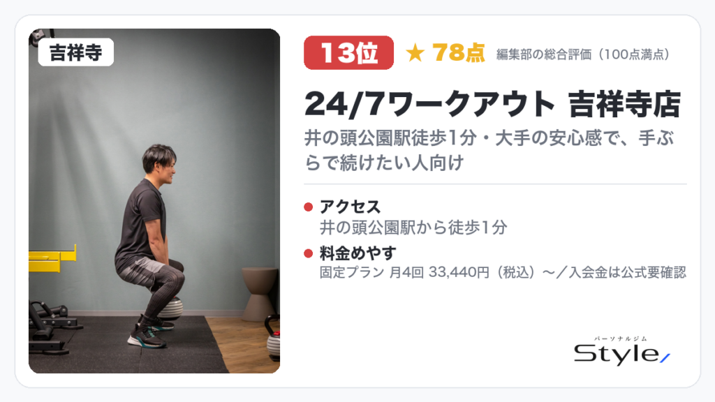 24/7ワークアウト 吉祥寺店