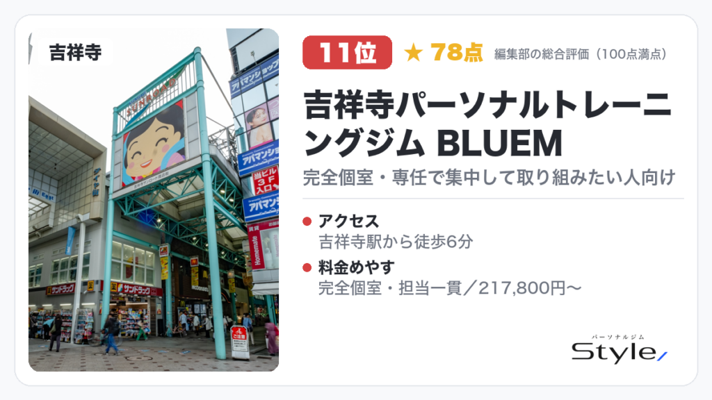 吉祥寺パーソナルトレーニングジム BLUEMのイメージ画像