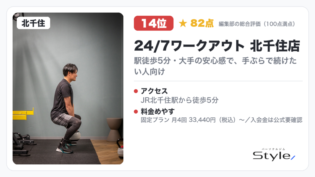 24/7ワークアウト 北千住店