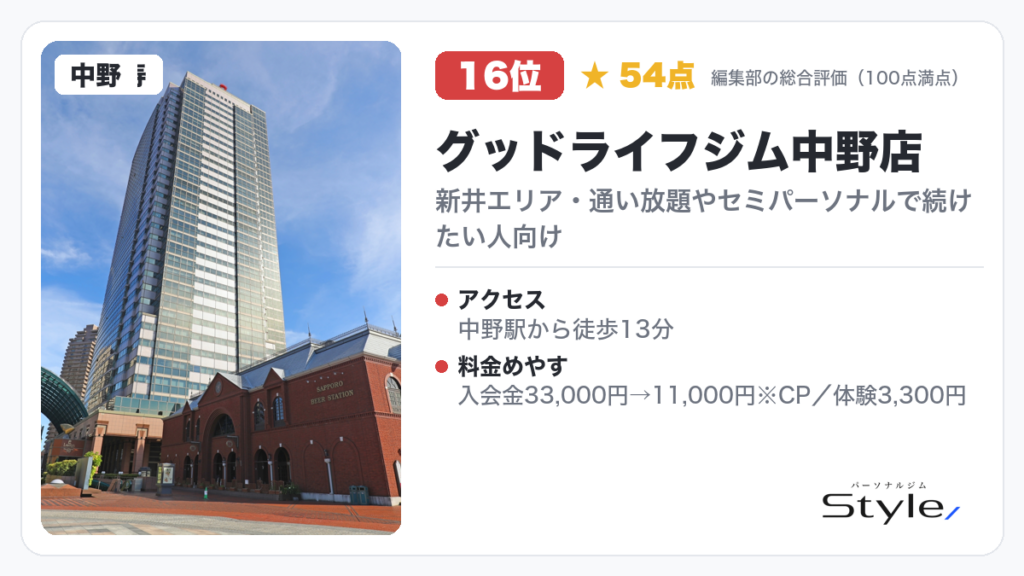グッドライフジム中野店