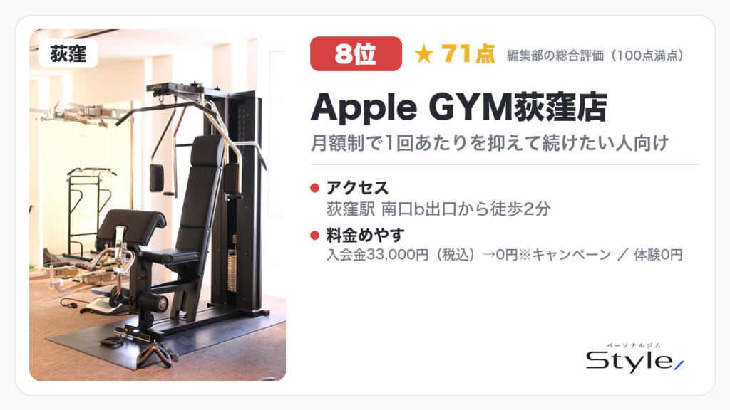 Apple GYM荻窪店