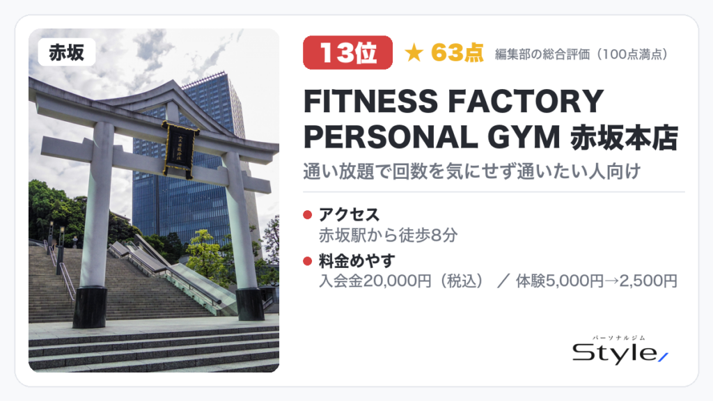 FITNESS FACTORY PERSONAL GYM 赤坂本店