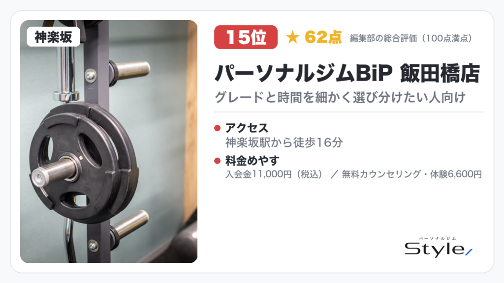 パーソナルジムBiP 飯田橋店