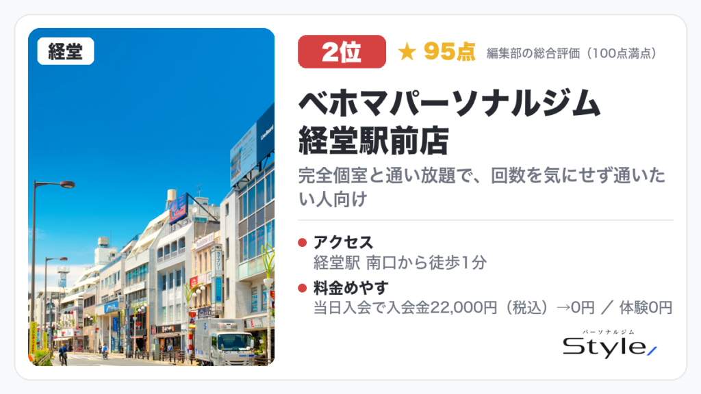 ベホマパーソナルジム 経堂駅前店
