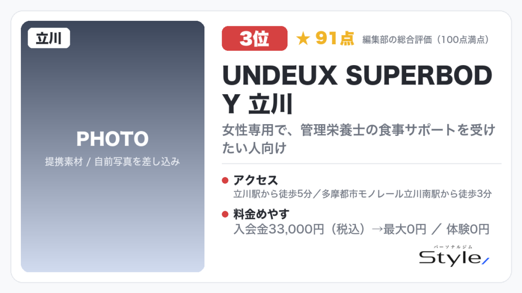 UNDEUX SUPERBODY 立川