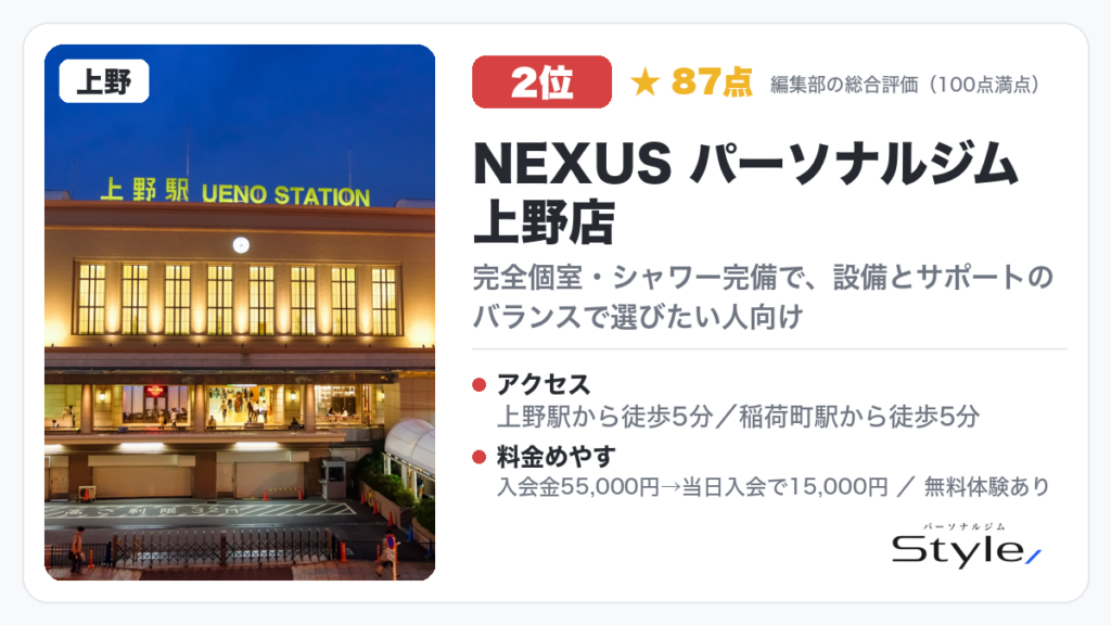 NEXUS パーソナルジム上野店