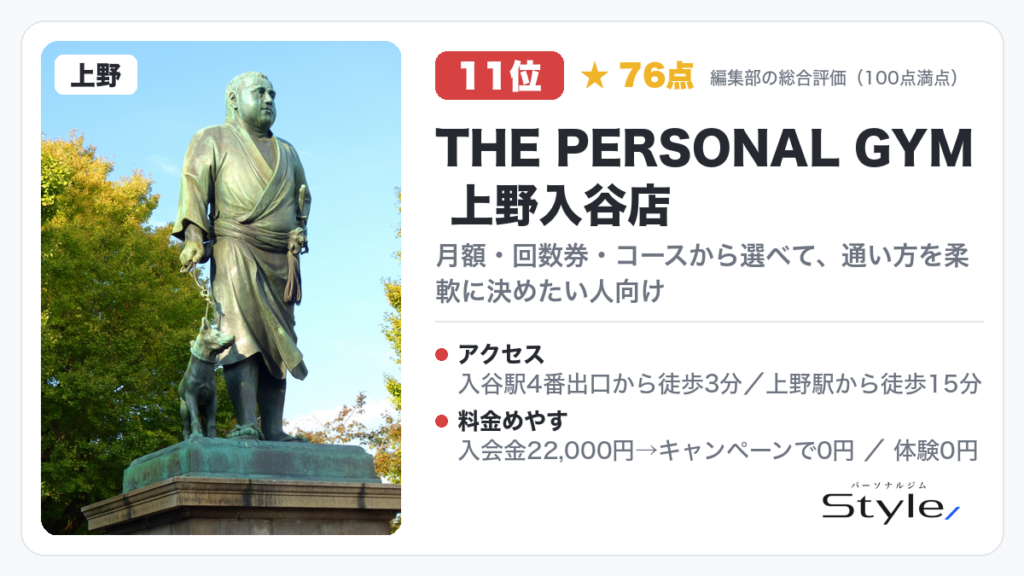 THE PERSONAL GYM 上野入谷店