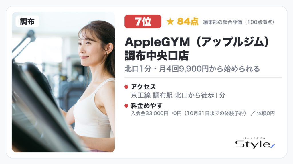 AppleGYM(アップルジム)調布中央口店