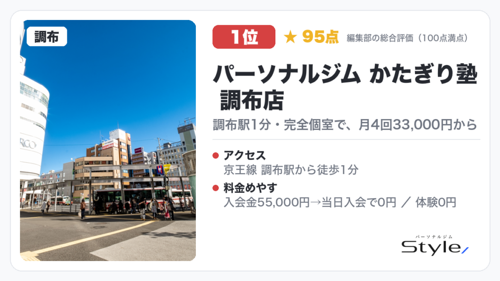 パーソナルジム かたぎり塾 調布店