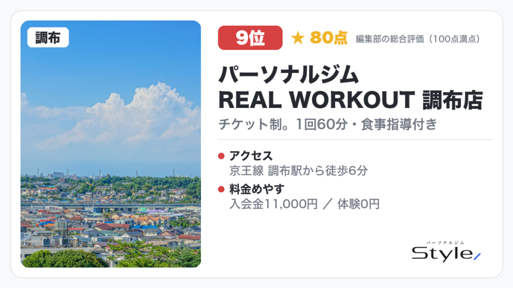 パーソナルジム REAL WORKOUT 調布店