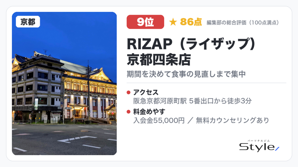 RIZAP(ライザップ)京都四条店