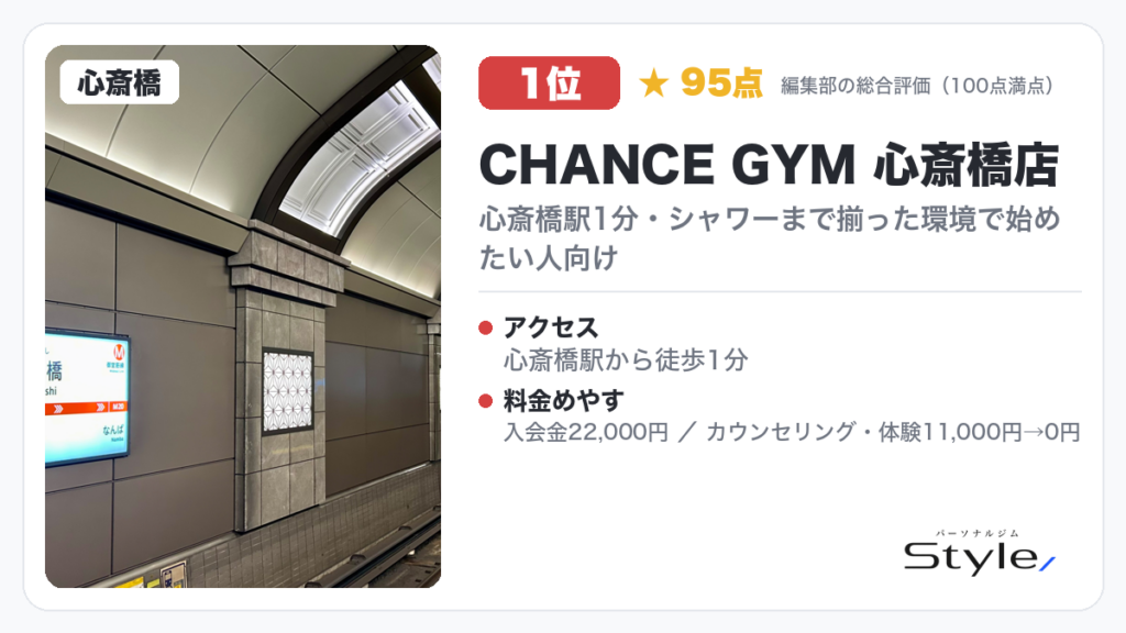 CHANCE GYM 心斎橋店