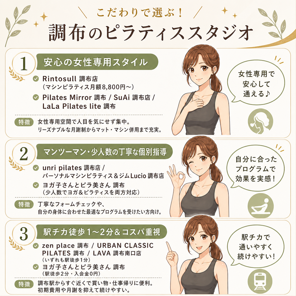 目的別！調布でおすすめのピラティススタジオ