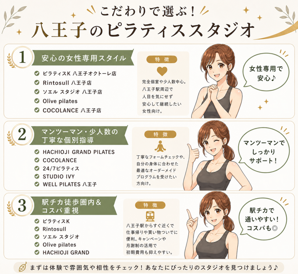 目的別！八王子でおすすめのピラティススタジオ