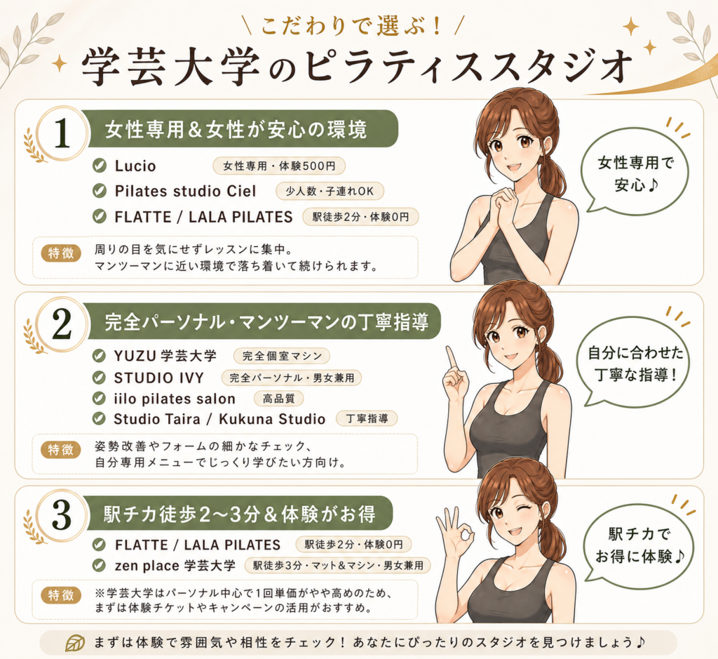 目的別！学芸大学でおすすめのピラティススタジオ