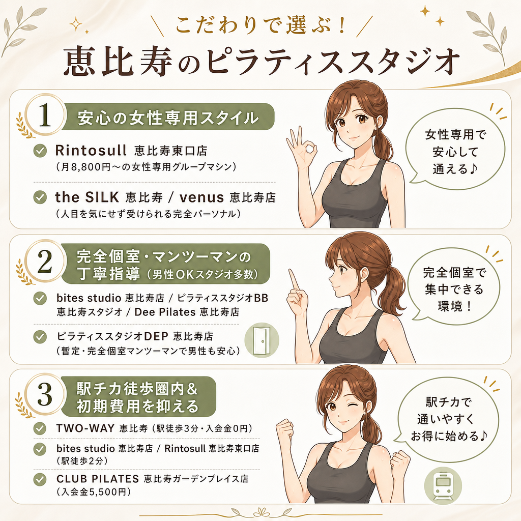 目的別!恵比寿でおすすめのピラティススタジオ