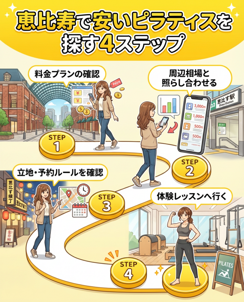 恵比寿の安いピラティススタジオの選び方｜料金と通いやすさがポイント