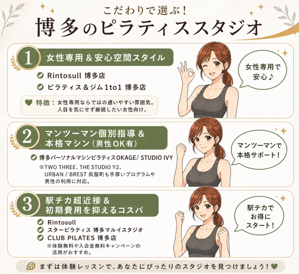 目的別!博多でおすすめのピラティススタジオ