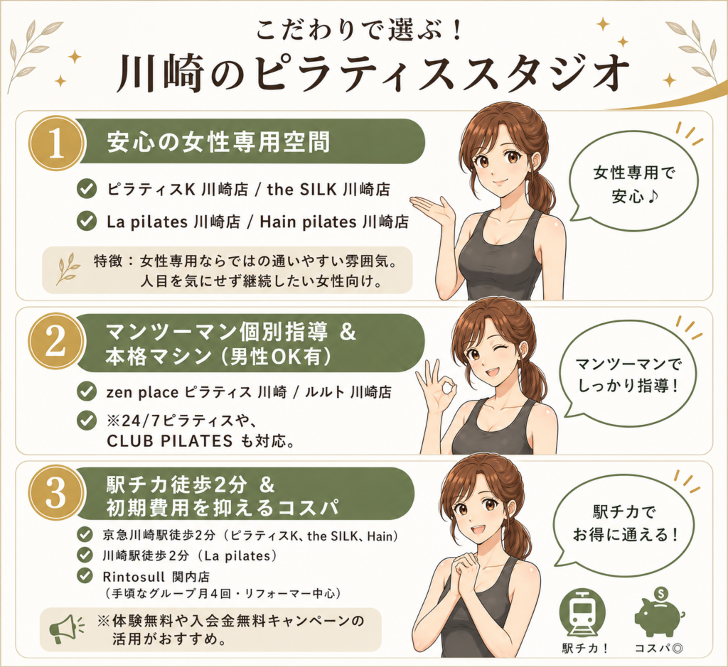 目的別!川崎でおすすめのピラティススタジオ