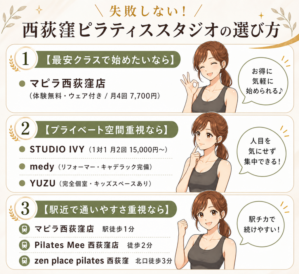 目的別!西荻窪でおすすめのピラティススタジオ