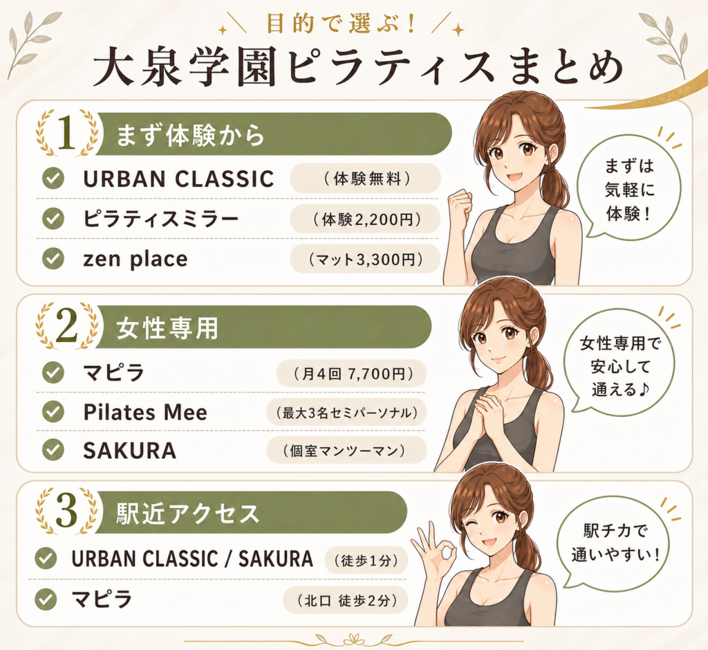 目的別！大泉学園でおすすめのピラティススタジオ